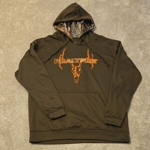 Realtree Brown Sweatshirt with Bold Graphic Design Mens Size XL